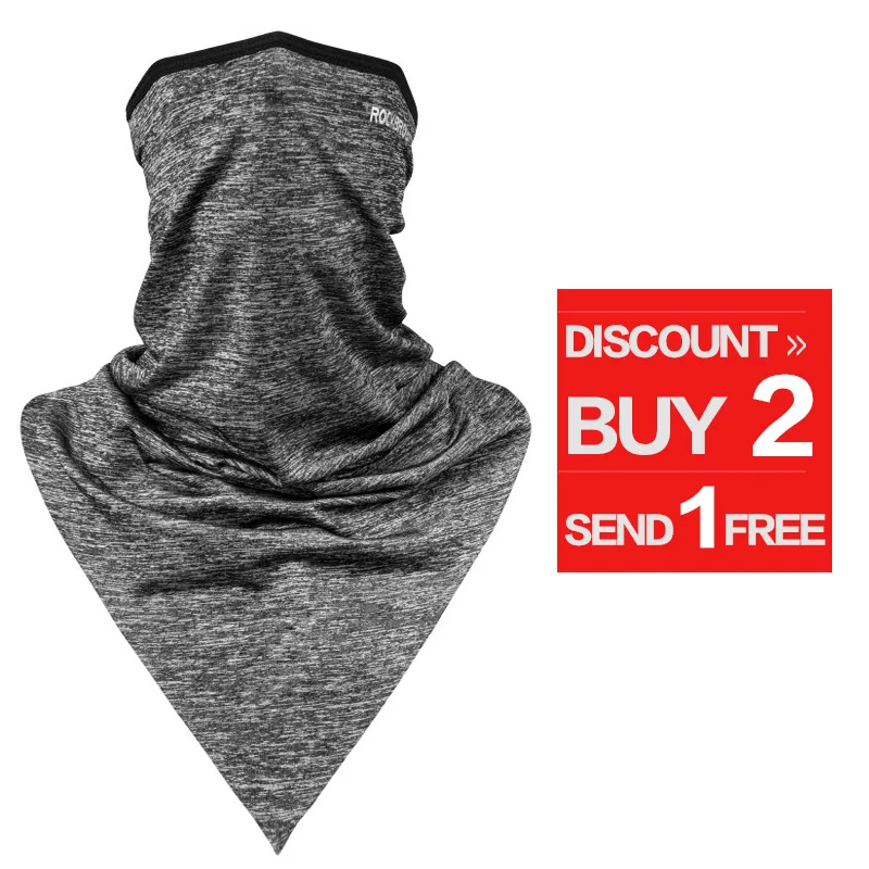 Gray 3 pieces ROCKBROS походная бандана для кемпинга треугольник спортивный шарф ледяная ткань дышащие банданы для велоспорта маска для лица бегущая повязка на голову Шея теплая - Цвет: Gray 3 pieces