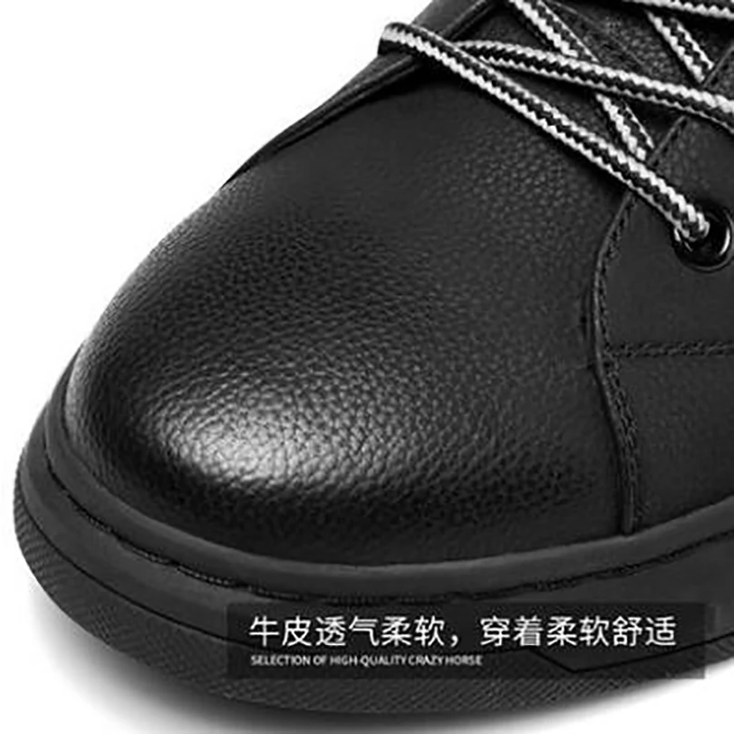 Summer Men's Shoes Casual Flat Cow Leather Lace up Comfortable Spilt Waterproof Nice Black Shoe Size38-44 for Young Men | Обувь