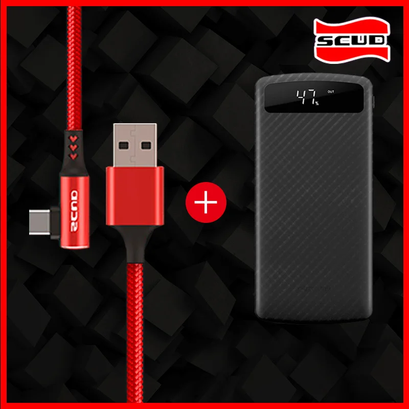 Scud Power bank 20000 мАч + USB кабель Type C со светодиодным цифровым дисплеем powerbank для Xiaomi Huawei