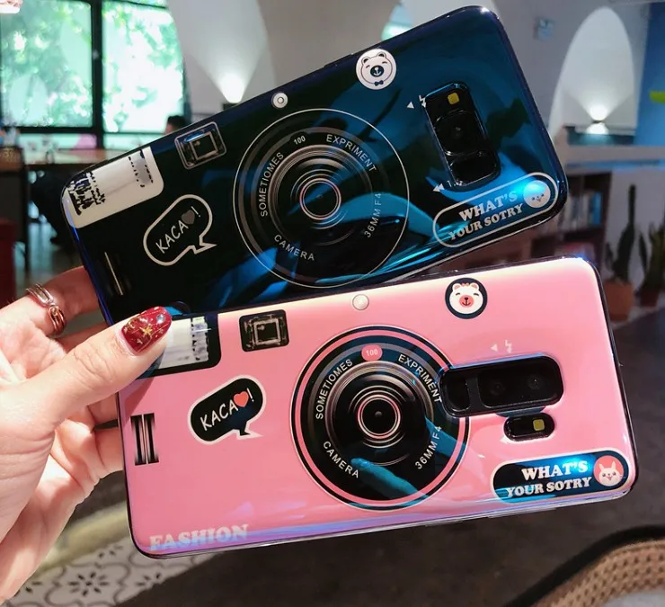 Ретро камера милый мультяшный чехол для телефона samsung galaxy note10 s8 S9 S10 plus s10e 5G note8 note9 s7 edge чехол с ремешком через плечо