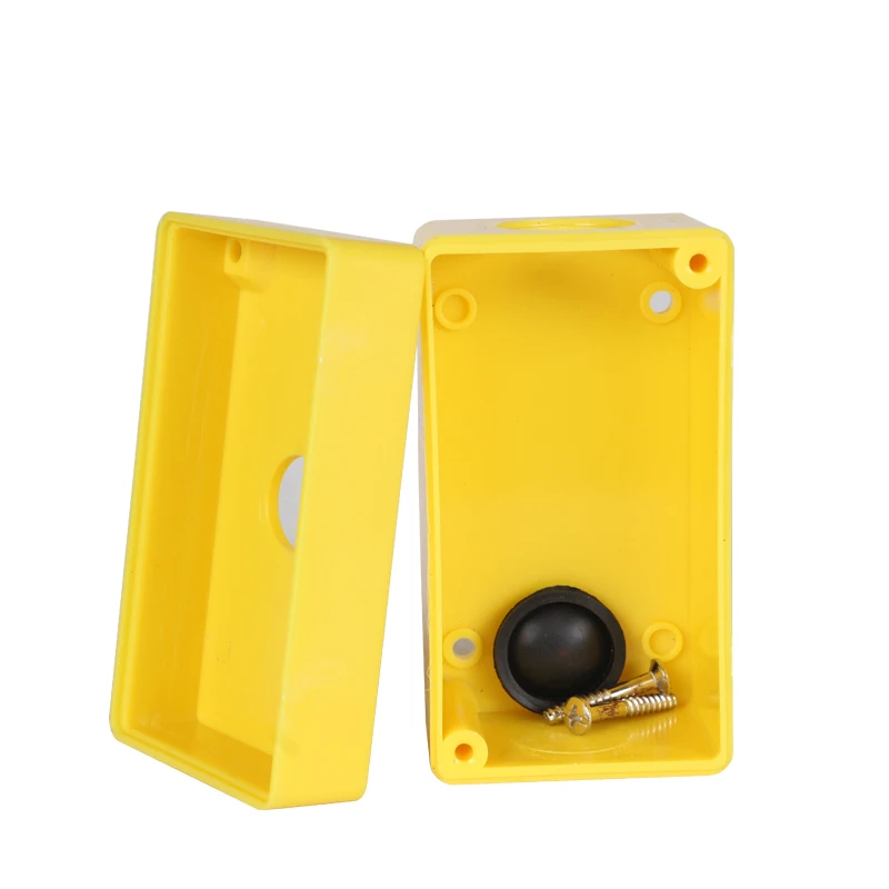 Бесплатная доставка 16 мм станция управления пластик 1 отверстие желтая кнопка swith