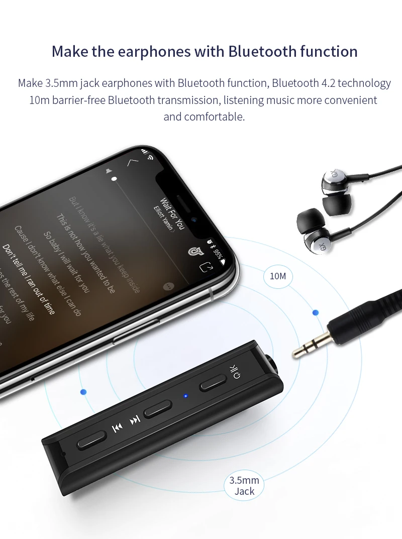CDEN беспроводной автомобильный Bluetooth приемник зарядное устройство автомобильный комплект AUX аудио разговор, Музыка адаптер громкой связи входящий голосовой отчет