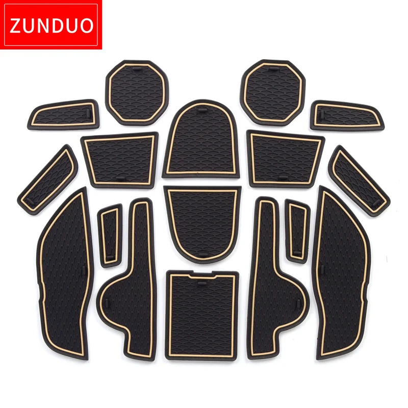 ZUNDUO Anti-Slip Gate Slot Pad For RENEGADE 2016 - 2018 Accessories Interior Non-Slip Door Mats/Cup Mat 17PCS red white |