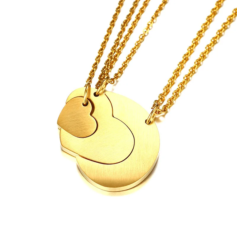 Набор из 3 предметов Vnox набор колье и сережек Forever золотистого цвета|sister necklace|necklace