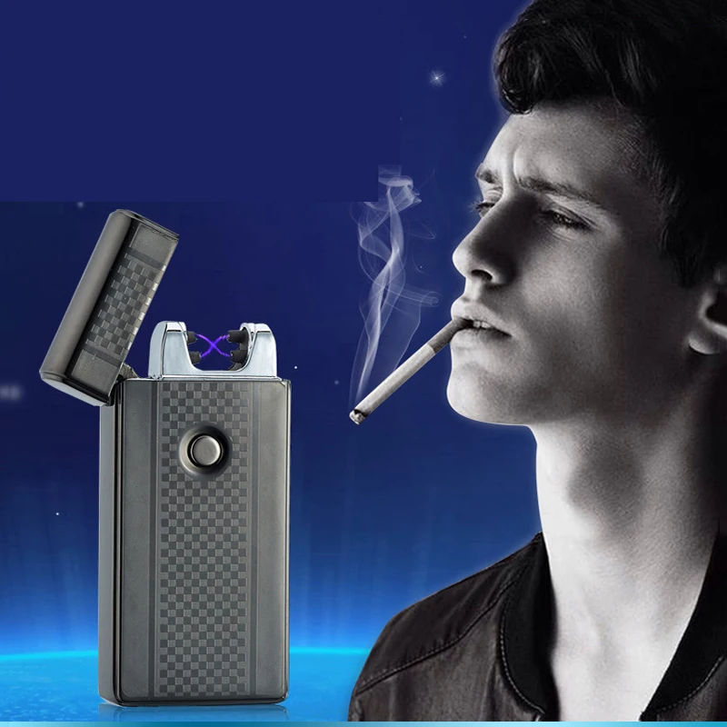 Двойной импульс дуги крест USB Перезаряжаемые прикуривателя ветрозащитный