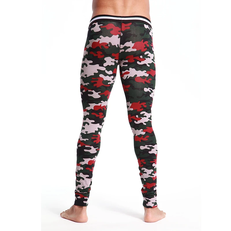 Men's Cotton Thermal Underwear Long John Camouflage Leggings  warm trousers pants underpants