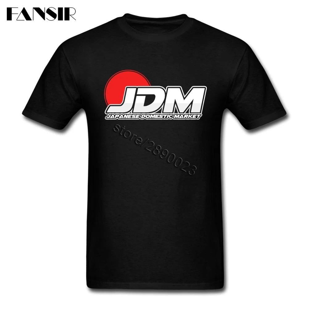 Основные Стиль JDM Мужская футболка с круглым вырезом и короткими рукавами
