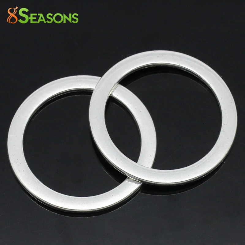 

8SEASONS Closed Jump Rings for Connectors/Pendants Jewellry Findings Silver Color 3.3cm(1 2/8") Dia,20PCs (B28368)