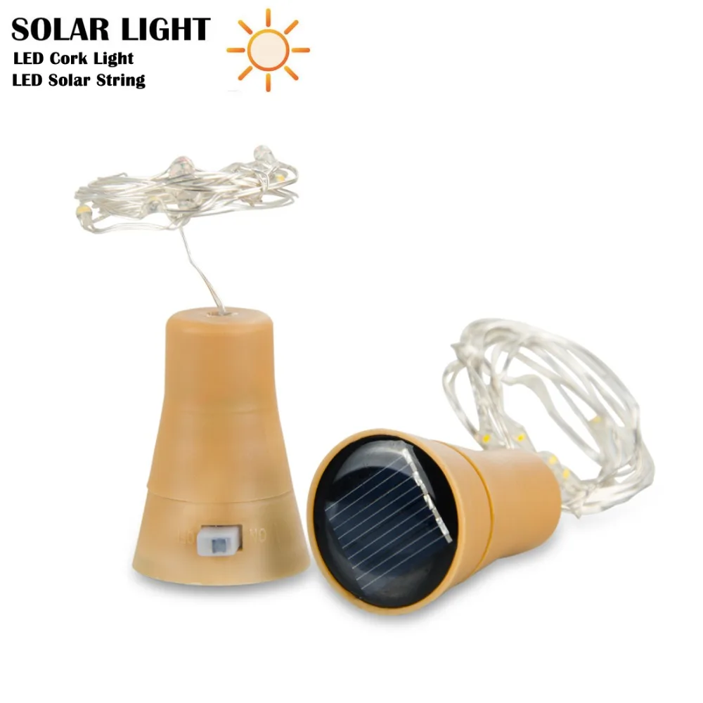 

10PCs Solar LED String Lights DIY Cork Shape Garland Garden Solar Light Lamp Outdoor Holiday Party Chirstmas Wedding Decoration