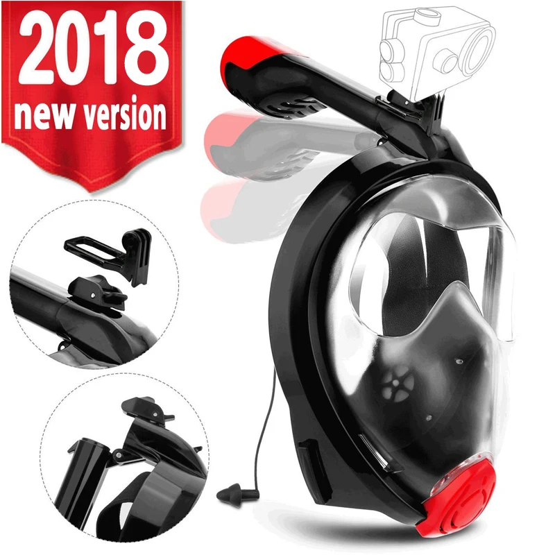 2019 Dazzle цветная маска для подводного плавания с полным лицом панорамный вид анти