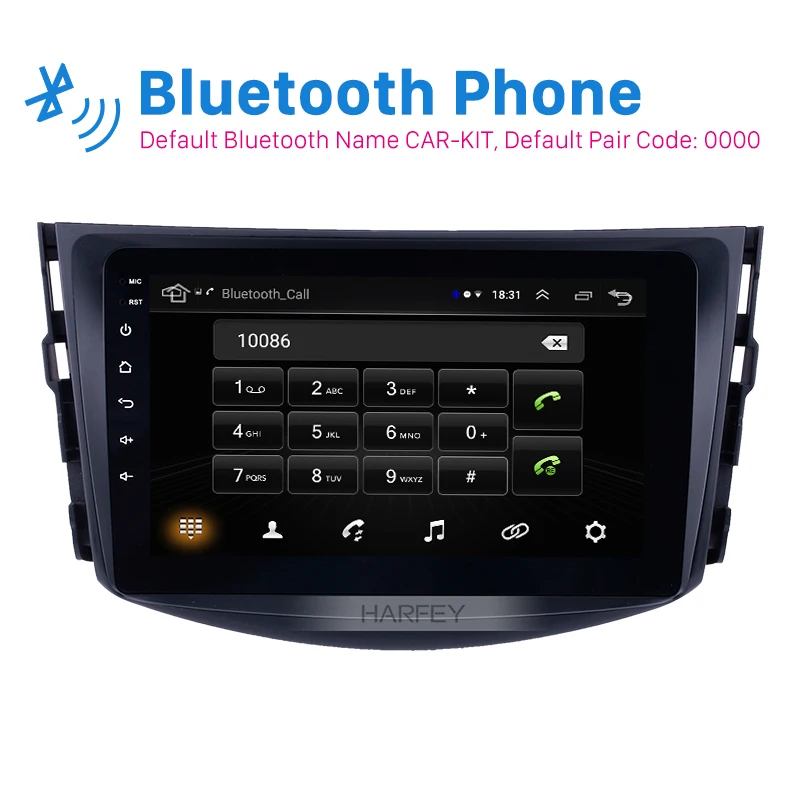 Автомобильный GPS навигатор Harfey 2Din 8 дюймов HD Android 1 стерео для Toyota RAV4 2007 2008 2009 2010 2011