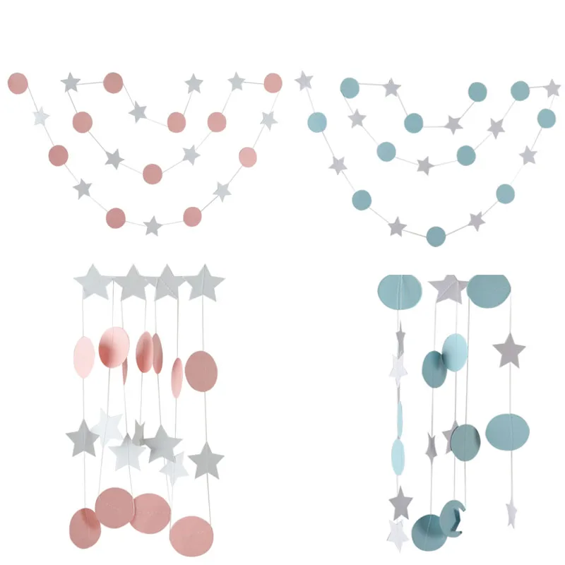 2 м бумага в горошек Гирлянда звезда круглый Висячие баннеры Декор на свадьбу