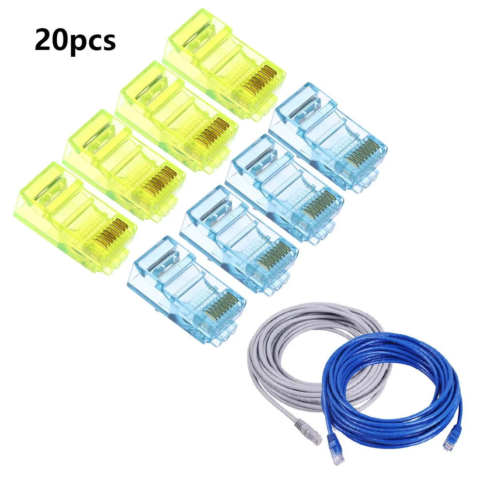 20 шт. RJ45 Ethernet кабели модуль штепсельная вилка сетевой компьютер разъемы RJ 45