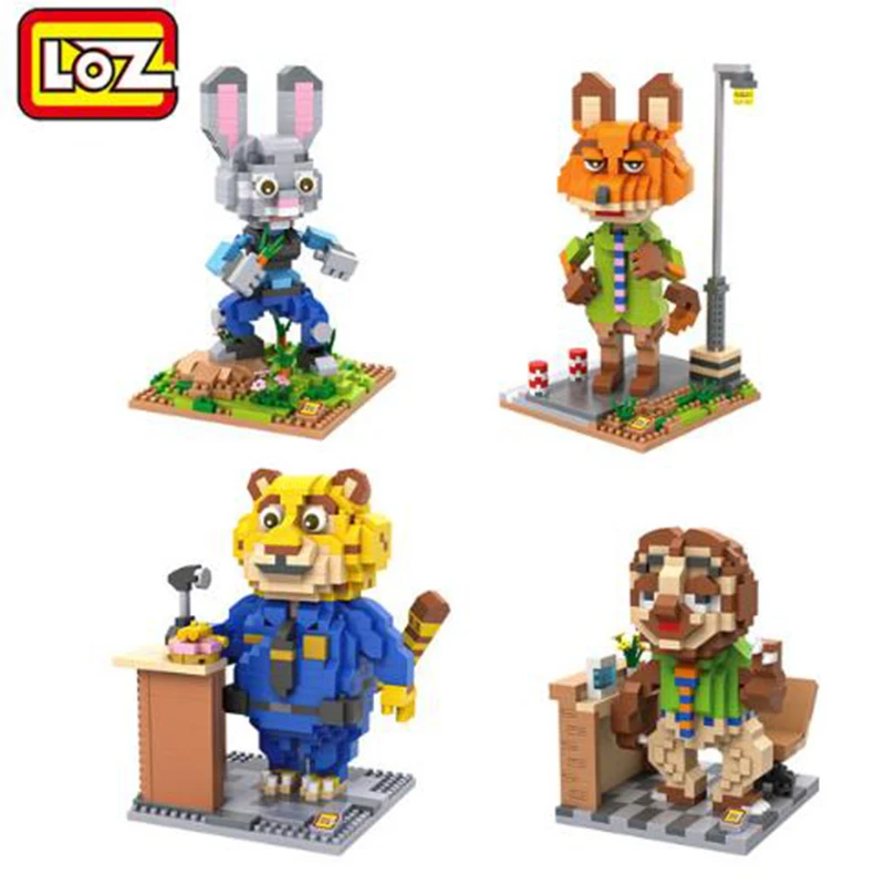 Loz Zootopia мини-строительные блоки игрушки technic Классические игрушки Детские модели животных Zootropolis коллекция викторины игрушки для детей