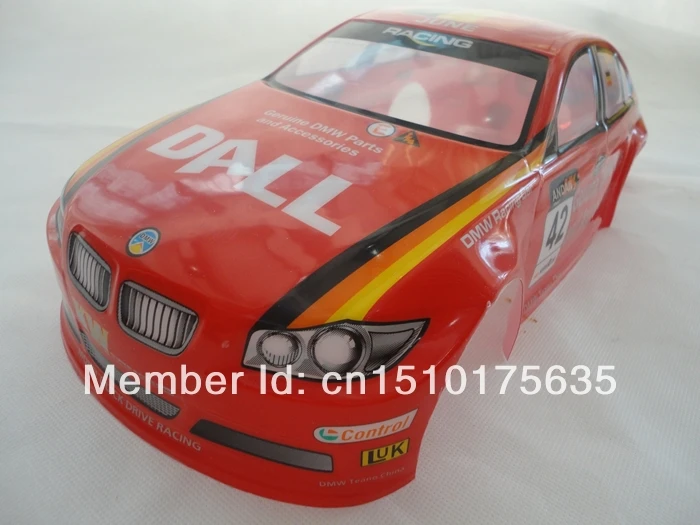 Ewellselling №: 017 ПВХ Окрашенный корпус 190 мм для 1:10 1/10 RC автомобиль белый/красный 2