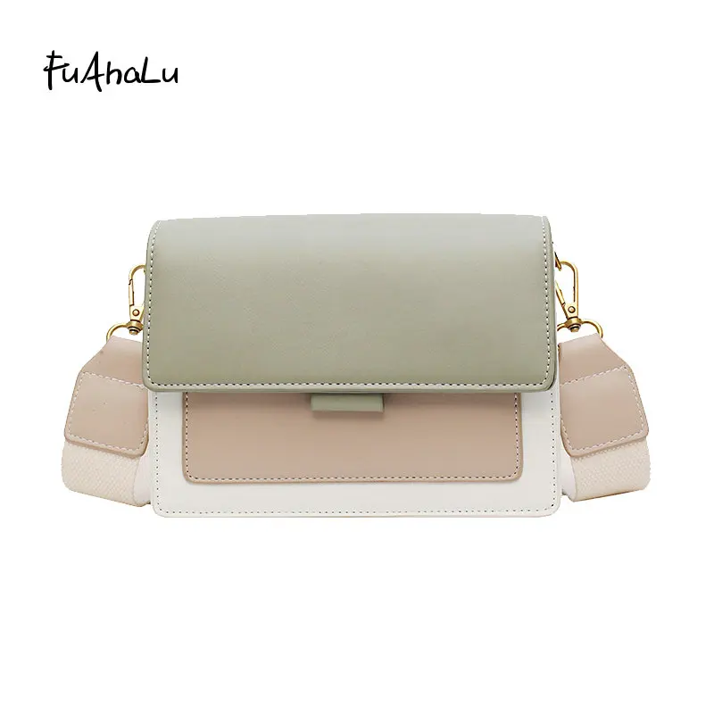 Женская сумка мессенджер FuAhaLu маленькая однотонная в Корейском стиле на весну и