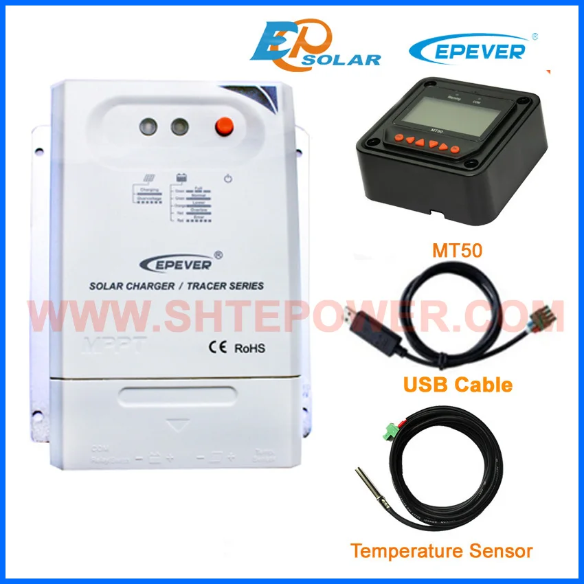 

MPPT Tracer2210CN +USB cable and temperature sensor cable EPSolar 20A 20amp solar charging controller with MT50 12v/24v