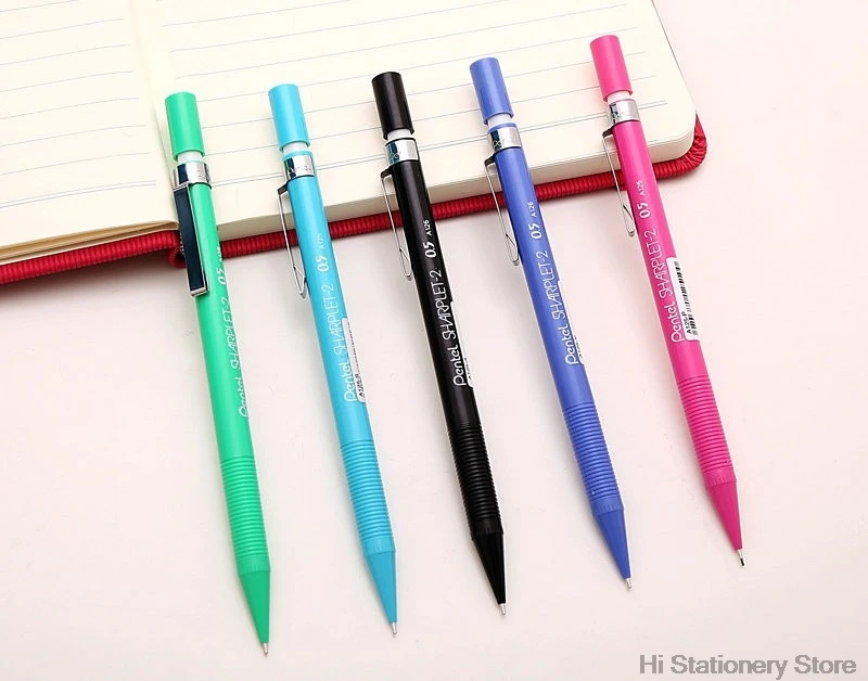 3 шт. Pentel Sharplet-2 A125-P механический карандаш menurut pensil bergerak 0,5 мм Япония черный/синий/зеленый/светло-синий/розовый цвет