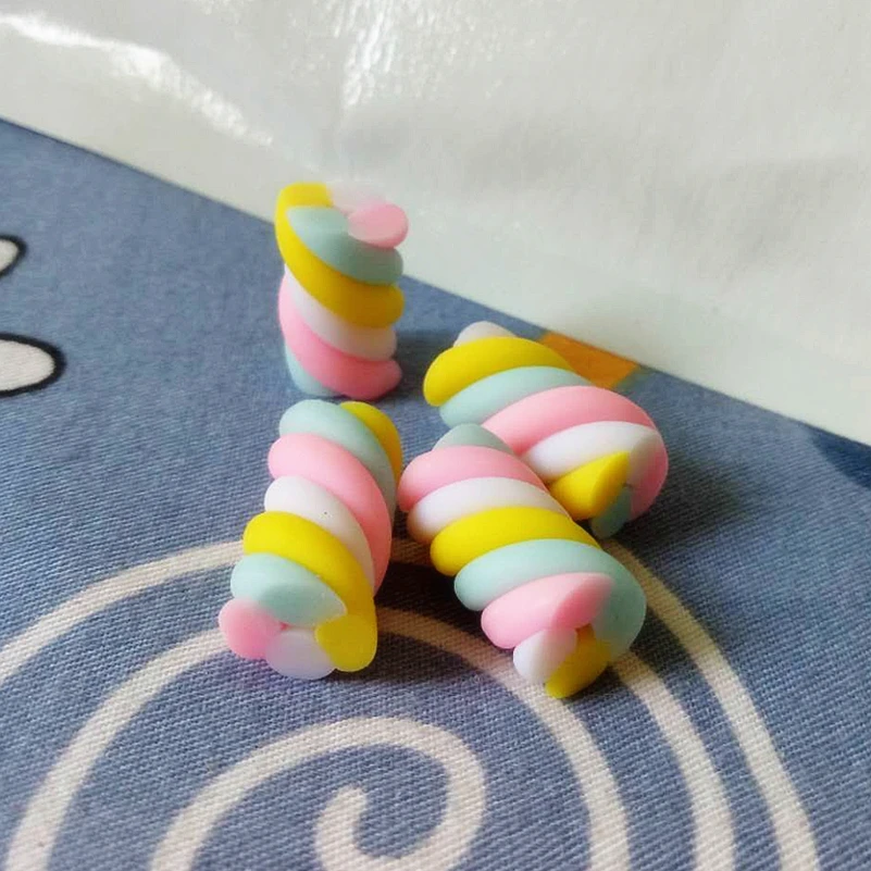 Tanduzi 100 шт. занимательная Полимерная глина Cotton Candy миниатюрный Marshmellow глина фимо для художественного оформления ногтей, ручная работа подвеска деко Запчасти