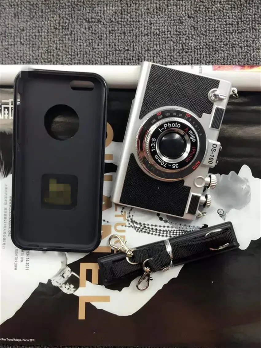 Fashion Camera 3D Tumblr Case with Strap For iPhone 7 7Plus 6 6s 6Plus Plus Back Cover Mobile 3d Phone iPhone8 8Plus |