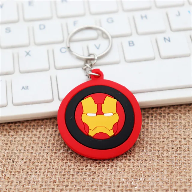 Style 3 3D мультфильм ПВХ Marvel Мстители брелок Аниме супергерой Бэтмен Железный человек паук брелок детский школьный кулон подарок - Цвет: Style 3