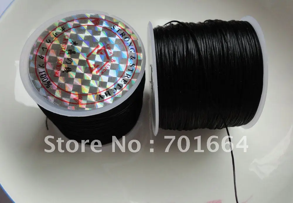 80 метров в рулоне черные эластичные нити из Японии шнуры для бисероплетения
