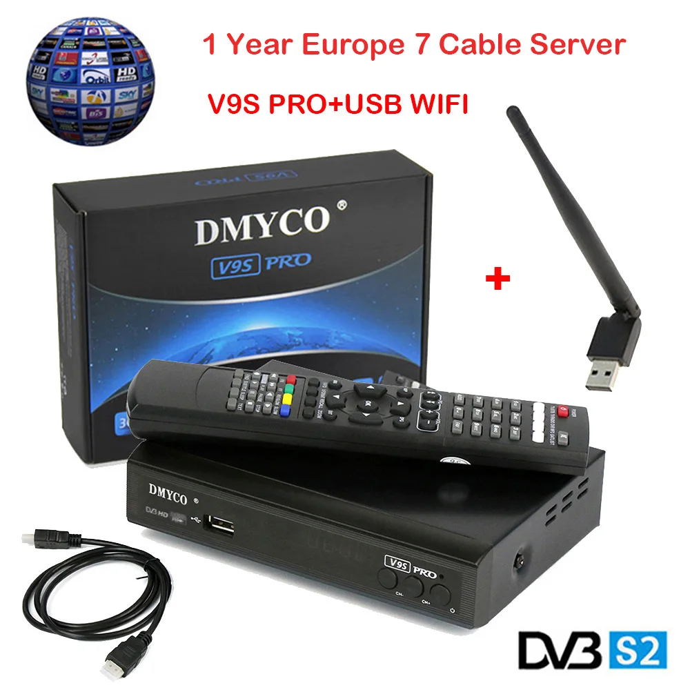 Спутниковый приемник DVB S2 V9S PRO ТВ с разрешением full HD 1080 P Поддержка BISSKey powerv USB WI FI 1