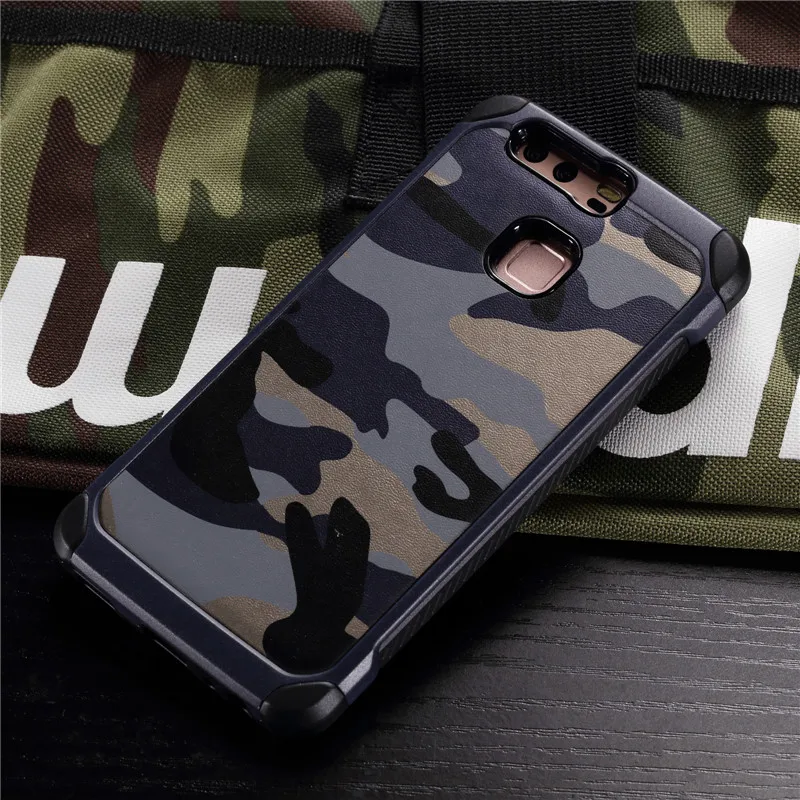 Сверхмощный Ретро Камуфляжный противоударный армированный чехол для Huawei P9 lite