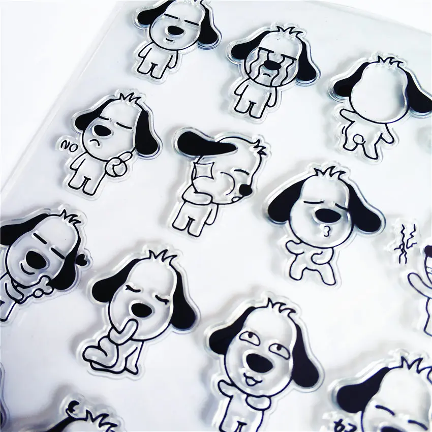 Горячая Распродажа штамп с забавной собачкой прозрачные штампы/силиконовые