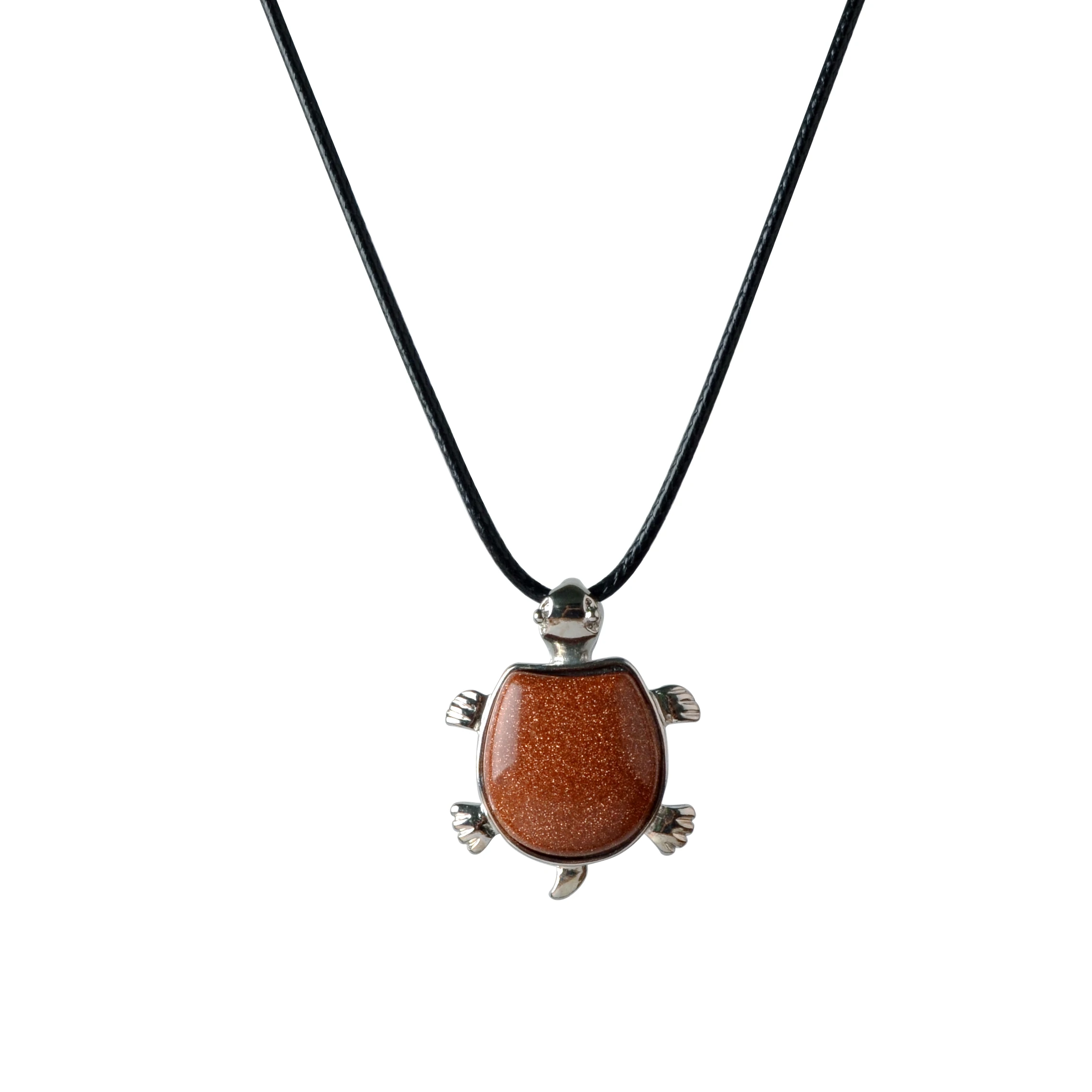 Золотой камень Черепаха Nacklace Натуральный Камень Кварцевые ожерелья Bijoux