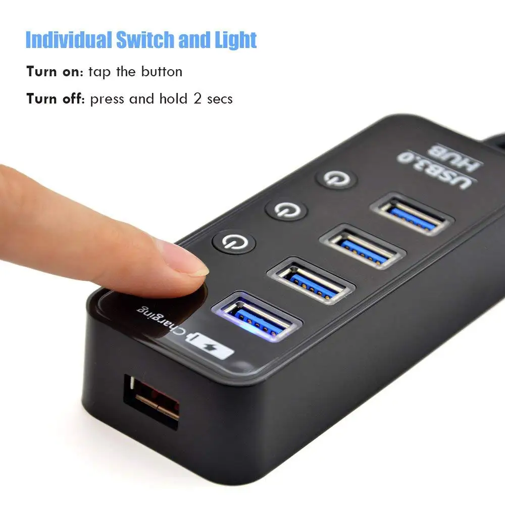 Высокоскоростной 4 портовый концентратор USB 3 0 разветвитель питания ed с 1 портом
