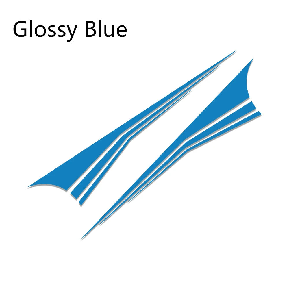 Glossy Blue 2 шт 220 см х 48 см стильная Автомобильная наклейка с длинной боковой полосой, Авто Виниловая наклейка, украшение автомобиля, сделай сам, стильная наклейка, аксессуары для тюнинга автомобиля - Название цвета: Glossy Blue