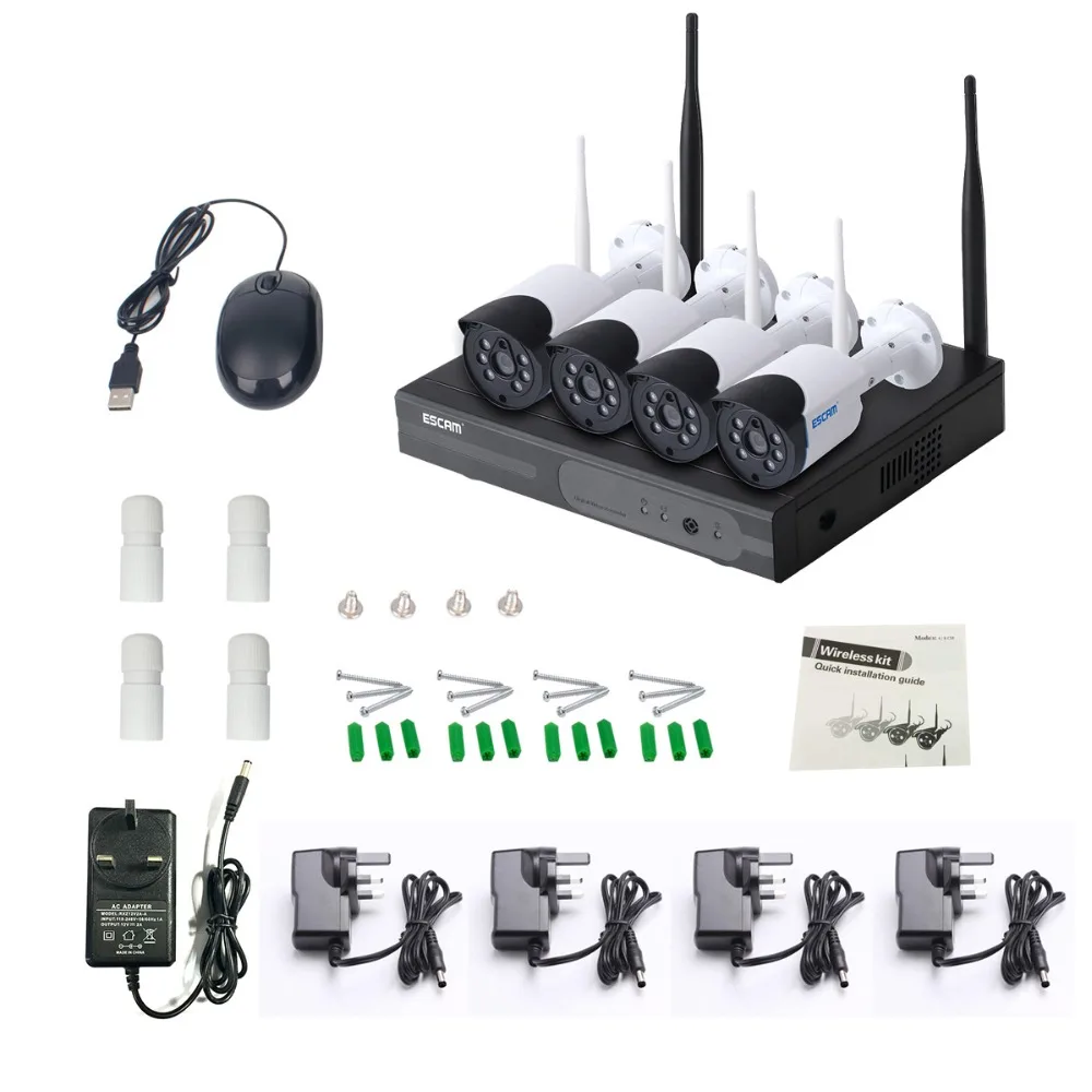 4ch CCTV H265 домашняя охранная камера сигнализация беспроводная Wifi ip NVR