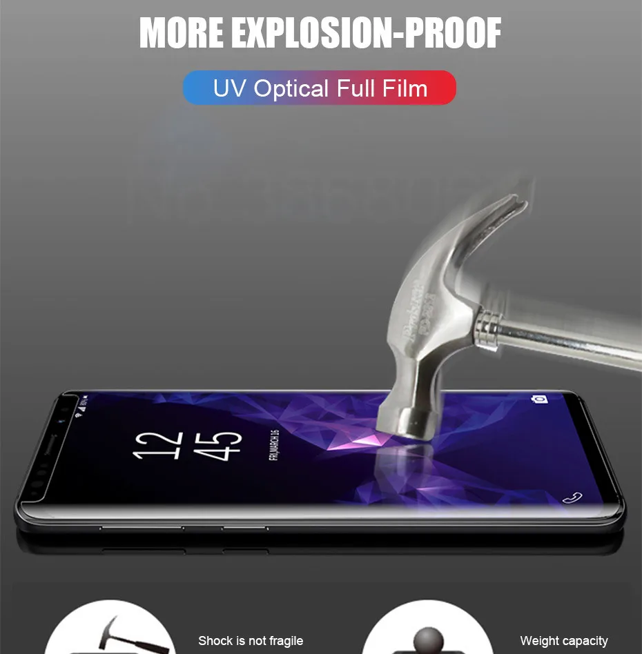 100D УФ жидкое изогнутое полное клеевое закаленное стекло для samsung Galaxy S8 S9 S10 Plus Lite Note 8 9 10 защита экрана полное покрытие