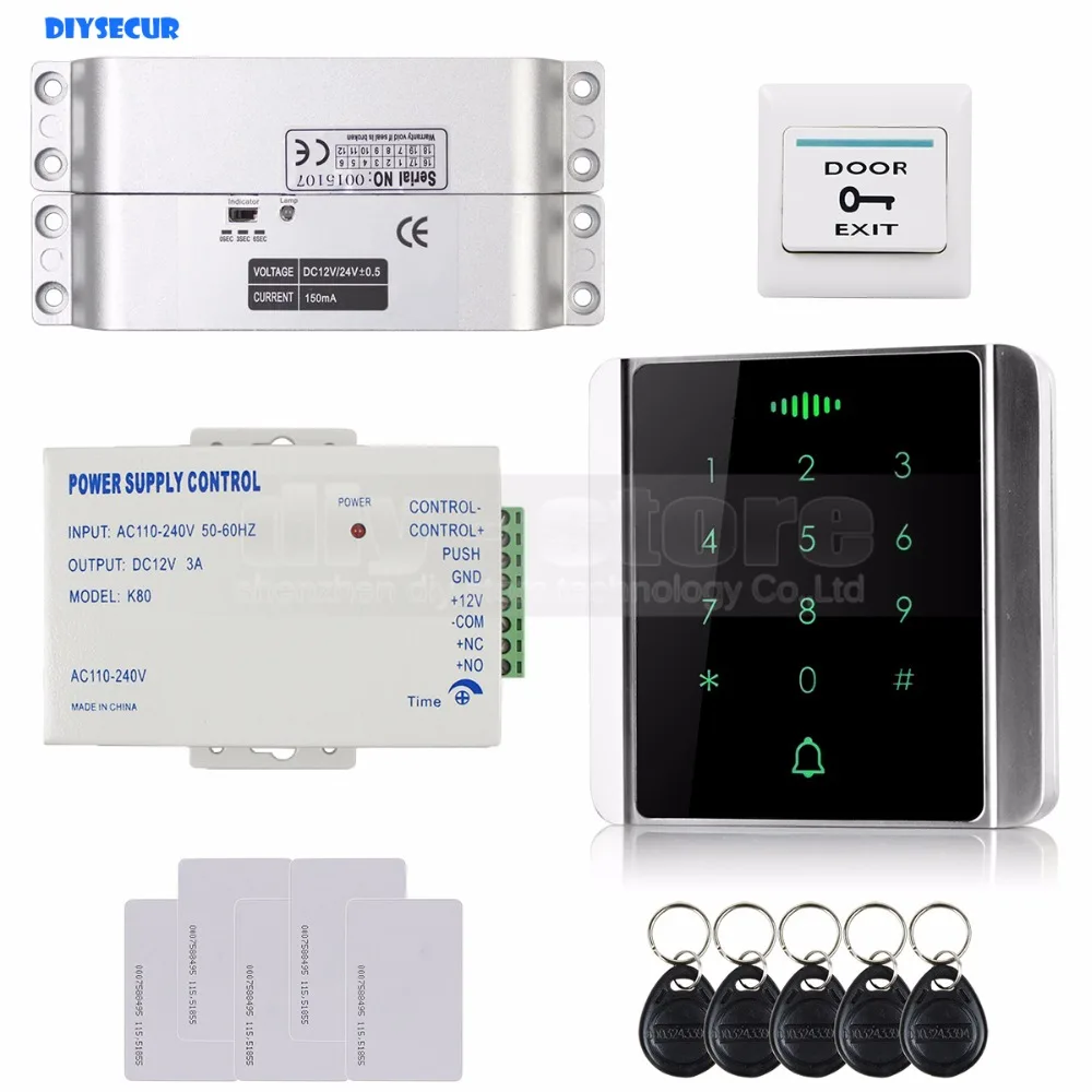 RFID считыватель DIYSECUR 125 кГц клавиатура с паролем + Электрический врезной замок