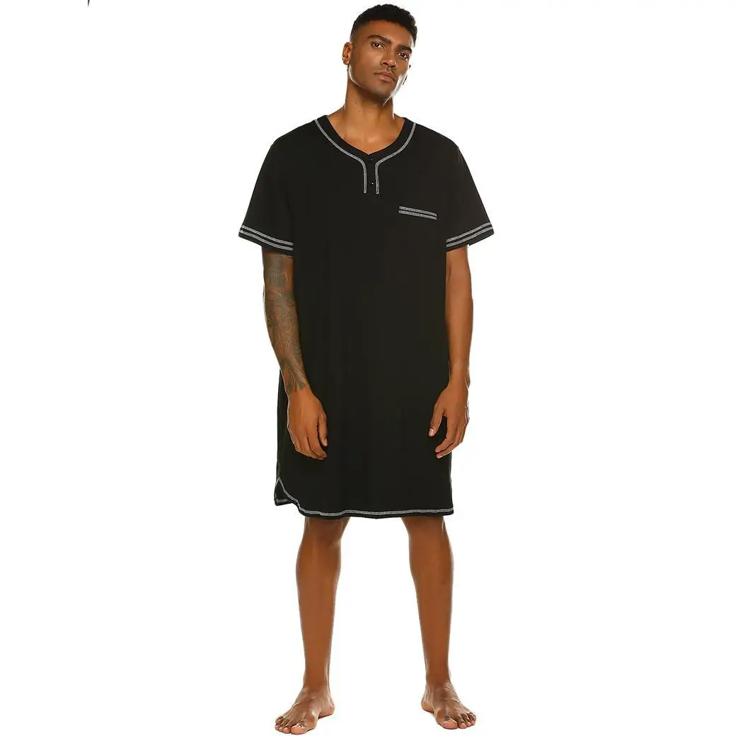 Мужская повседневная с коротким рукавом контрастная цветная нить длиной до