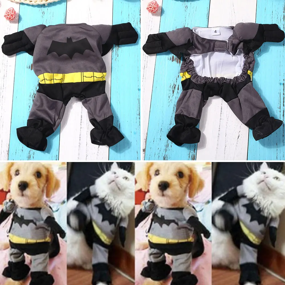 1 комплект Забавный для домашнего котика Собака Щенок Хлопок Бэтмен стильная одежда вечерние костюмы