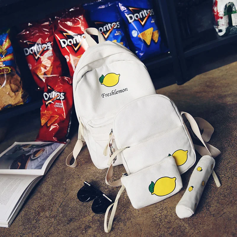 Печать Рюкзак 2017 Новых женщин Холст Сумки Милый Стиль Высокое Качество твердые
