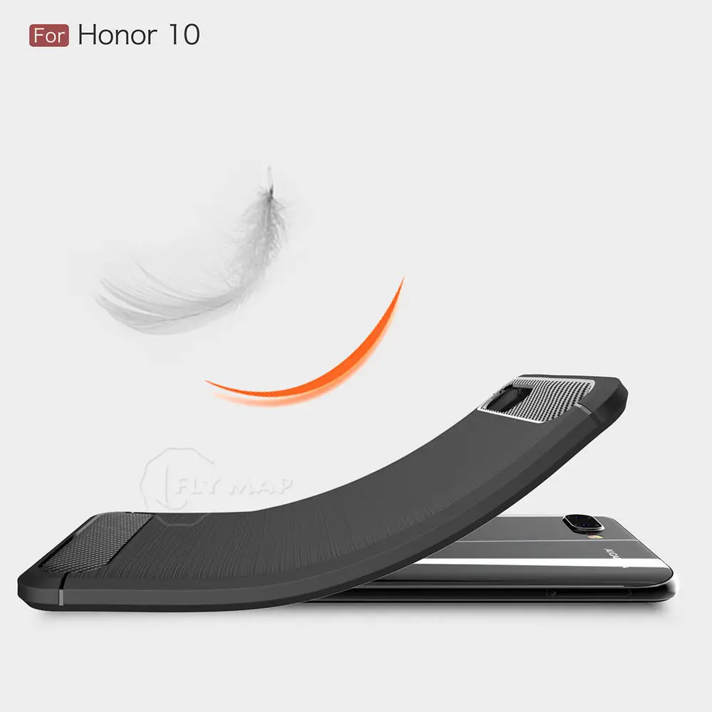 Силиконовый мягкий чехол для Huawei Honor 10 COL-L29 COL-TL00 TPU из углеродного волокна