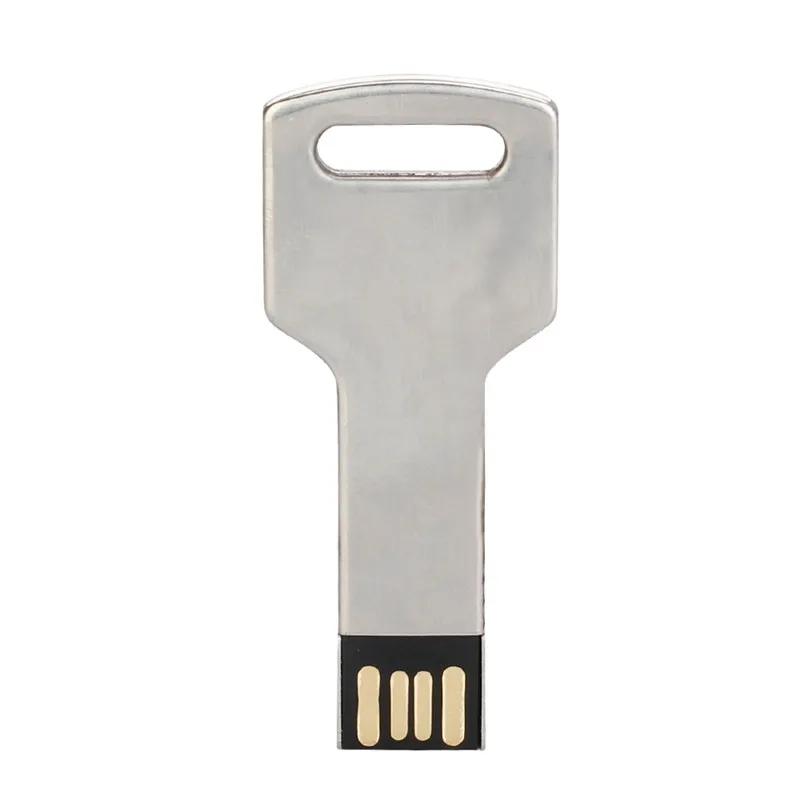 USB флеш-накопитель 32 ГБ в форме ключа, usb накопитель 2,0 128 Гб 64 ГБ, металлический золотой флеш-накопитель 16 ГБ, карта памяти 8 ГБ 4 ГБ, бесплатный логотип на заказ - Цвет: Free custom logo