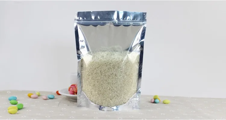 21*35+5cm Stand Up Translucent Aluminium Ziplock Bag Reclosable Zipper Close Foil Plastic Pouches with Front Clear Bags | Дом и сад
