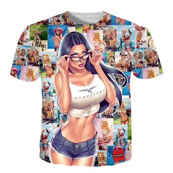 YX GIRL дропшиппинг летняя новая модная 3d футболка сексуальная красивая аниме принт Мужские Женские футболки Повседневная крутая футболка - Цвет: color as the picture