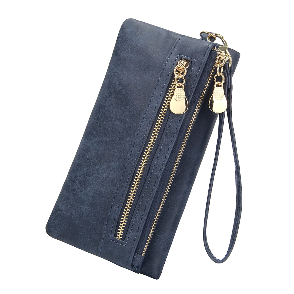 Elegant Wallet for Women with Wristlet Matter Leather Long Wallets Ladies Clutch Purse Multi Credit Card Holder Zipper Phone Bag | Багаж и