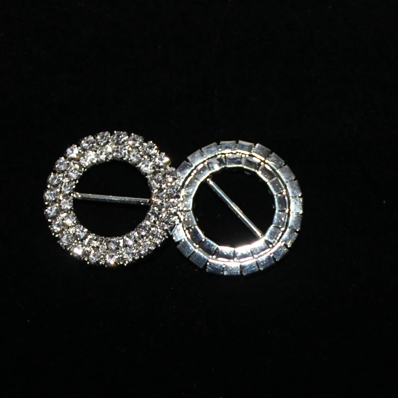 Новое поступление 2018 двойная круглая декоративная пряжка со стразами 15*27 мм для