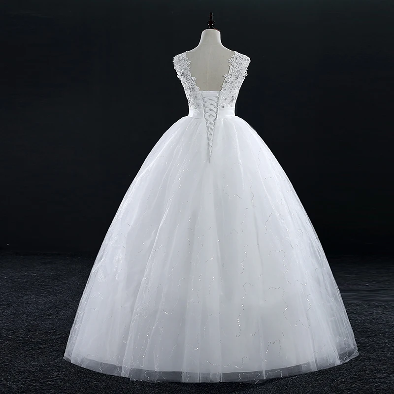 Fansmile реальные фотографии Vestidos de Novias Свадебные платья плюс размер винтажные кружевные круглые свадебные платья дешевые FSM-198F