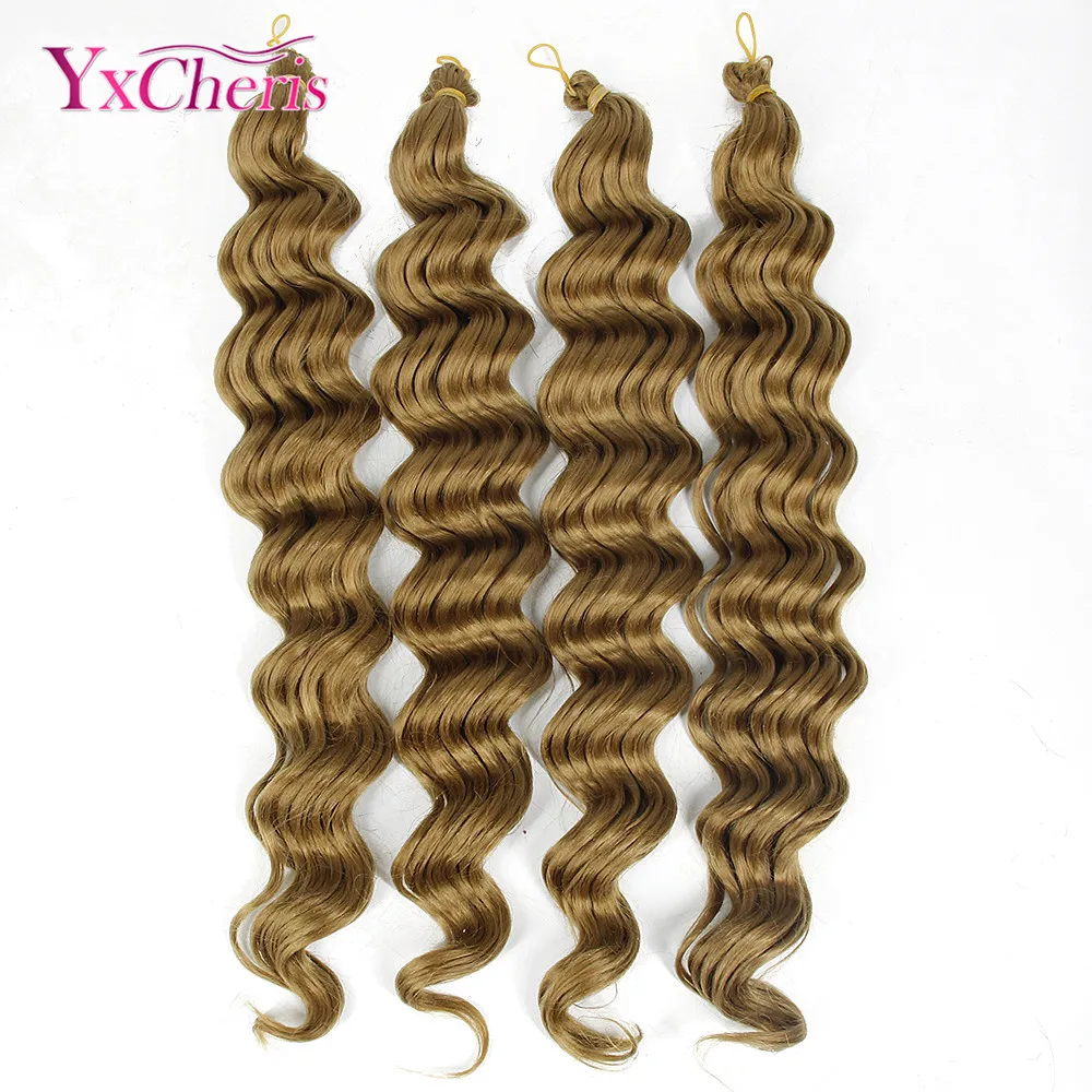 YXCHERISHAIR крючком косы синтетических плетение длинные волосы глубоко фигурные