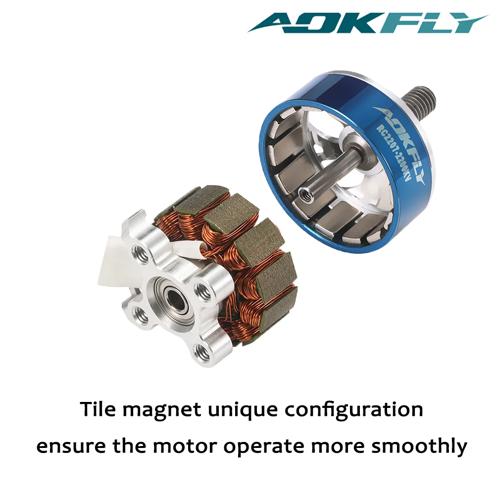1 шт. AOKFLY 2207 двигатель 2200KV 2600KV CW RC бесщеточные двигатели 3-4S для QAV 210 220 250 3 5 ~ 6 мм