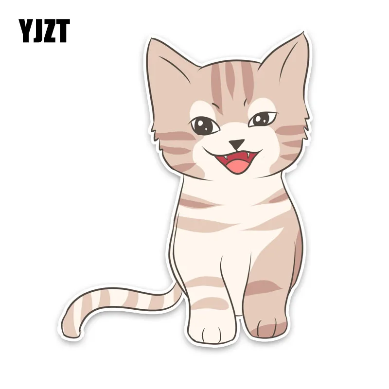 

YJZT 13.2CM*16.5CM Cute Cat PVC Car Sticker Decal Colored Graphic Decoration 5-1375
