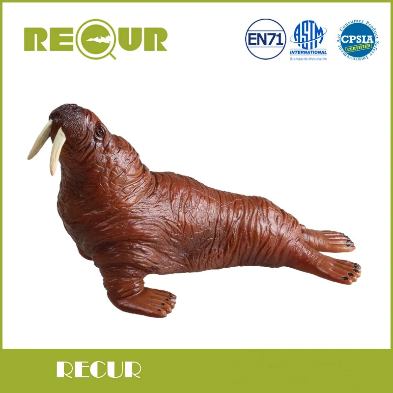 Recur Toys Walrus Sea Life Model Highly Detailed PVC Toy Hand Painted Animal Figures Soft Birthday Gift For Children | Игрушки и хобби