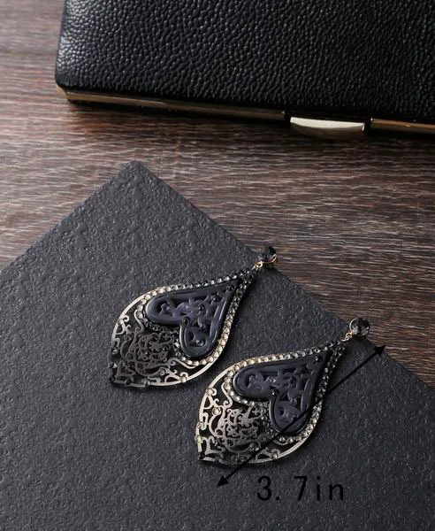 Винтажные черные большие серьги из акрила бижутерия|earrings big|earrings big dropvintage drop earrings